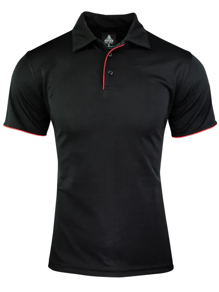 Black Red Yarra Polo Shirt