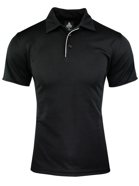 Black White Yarra Polo Shirt