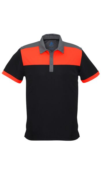Black Fluoro Orange Charger Polo Shirt