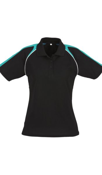 Black Teal White Polo Shirt