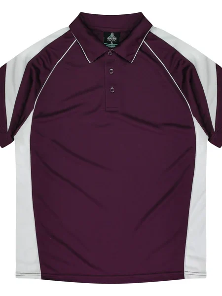 Burgundy White Premier Polo
