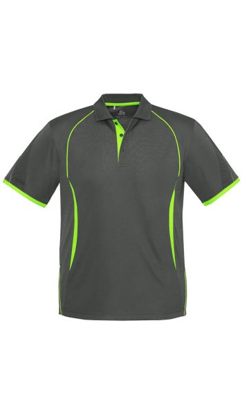 Grey Fluoro Lime Razor Polo Shirt
