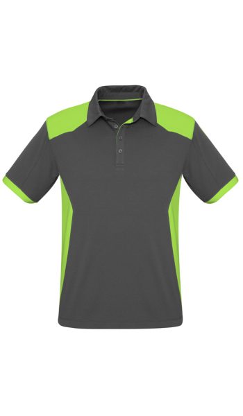 Grey Fluoro Lime Rival Polo Shirt