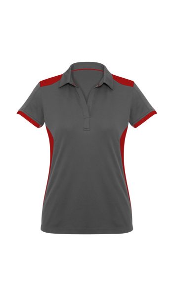 Grey Red Rival Polo