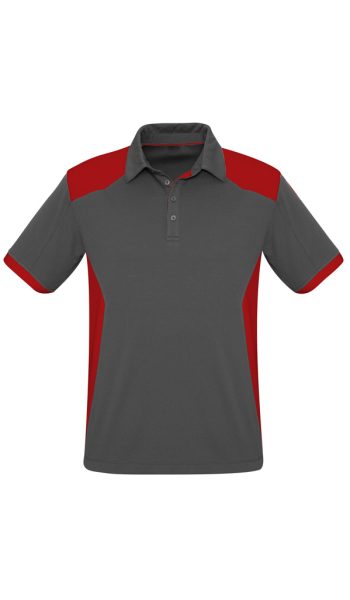 Grey Red Rival Polo Shirt