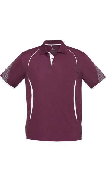 Maroon White Razor Polo Shirt