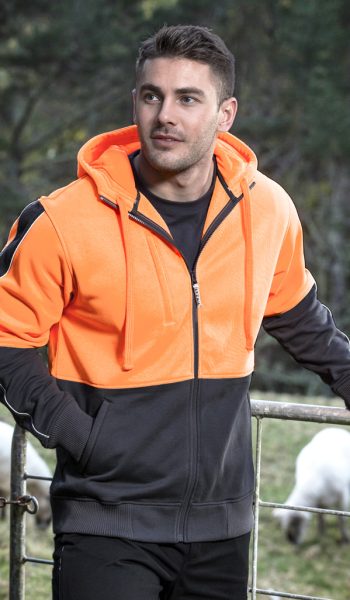 Orange Hi Vis Full Zip Hoodie