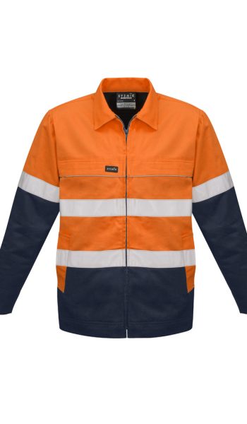 Orange Navy Hi Vis Cotton Drill Jacket
