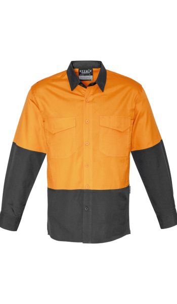 Orange Charcoal Hi Vis Long Sleeve Shirt