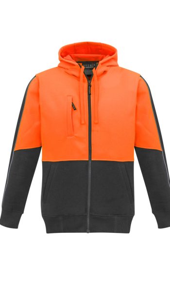 Orange Charcoal Zip Hoodie