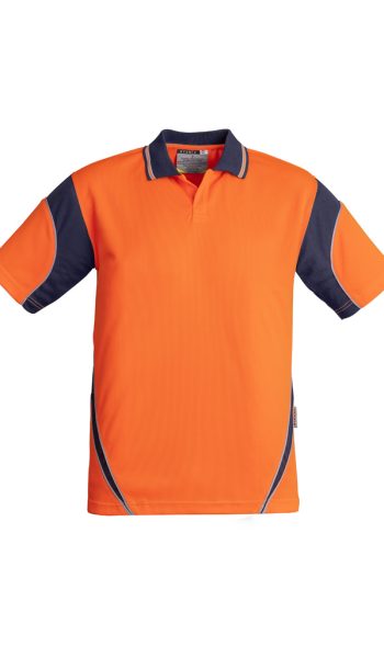 Aztec Polo Orange Navy