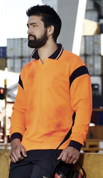 Hi Vis Aztec Long Sleeve Polo