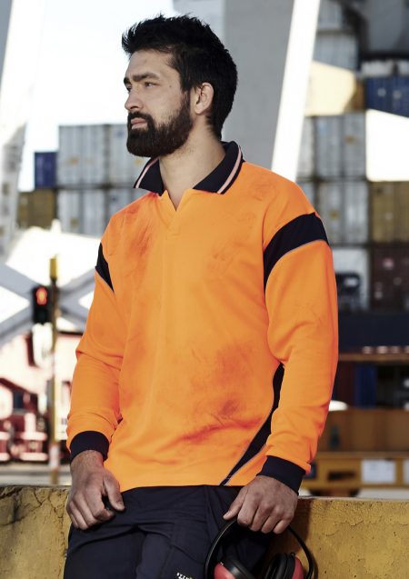 Hi Vis Aztec Long Sleeve Polo