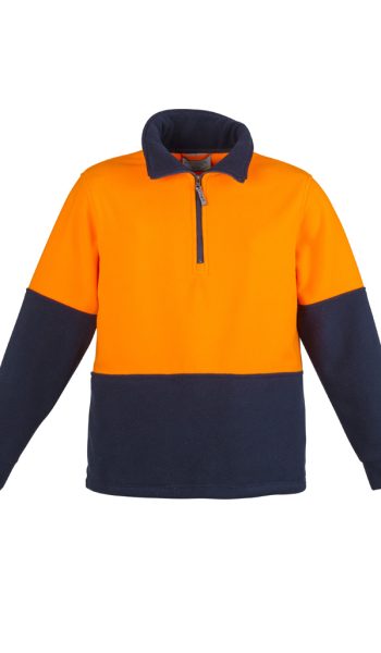 Orange Navy Hi Vis Polar Fleece Pullover