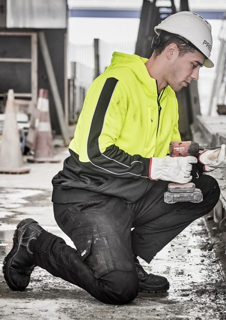 Unisex Hi Vis Full Zip Hoodie