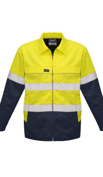 Yellow Navy Hi Vis Cotton Drill Jacket
