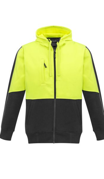 Yellow Hi Vis Zip Hoodie
