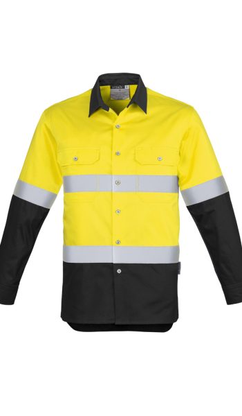 Yellow Black Hi Vis Spliced Industrial Shirt