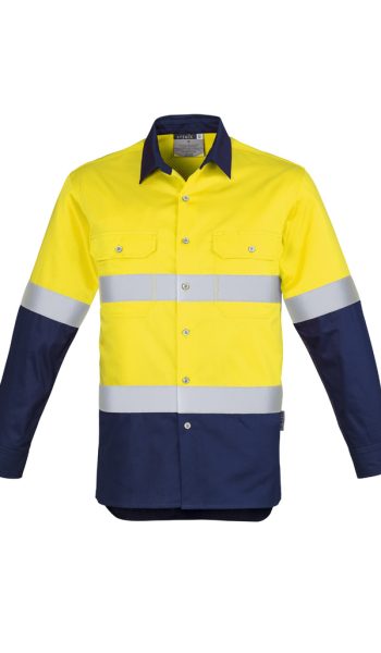 Yellow Navy Hi Vis Spliced Industrial Shirt