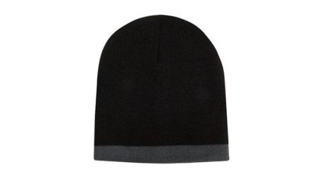 Roll Down Two Tone Acrylic Beanie - Toque - Image 2