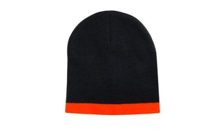Roll Down Two Tone Acrylic Beanie - Toque - Image 3