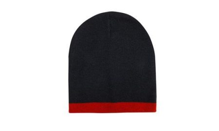 Roll Down Two Tone Acrylic Beanie - Toque - Image 4