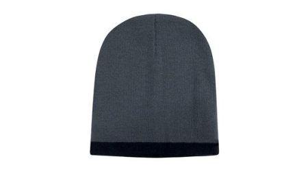 Roll Down Two Tone Acrylic Beanie - Toque - Image 5