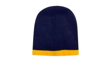 Roll Down Two Tone Acrylic Beanie - Toque - Image 7