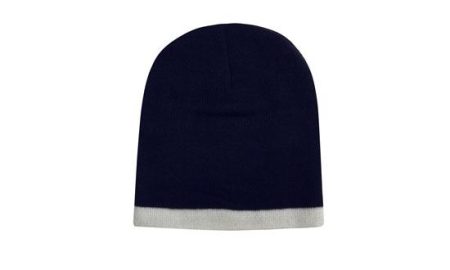 Roll Down Two Tone Acrylic Beanie - Toque - Image 11