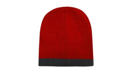 Roll Down Two Tone Acrylic Beanie - Toque - Image 12