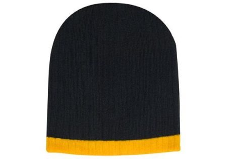 Two Tone Cable Knit Beanie - Toque - Image 3