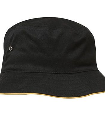 Black-Gold Sports Bucket Hat