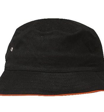 Black-Orange Sports Bucket Hat