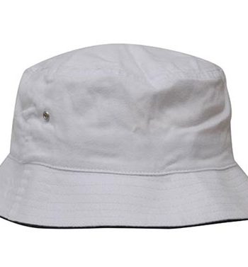 White-Navy Sports Bucket Hat