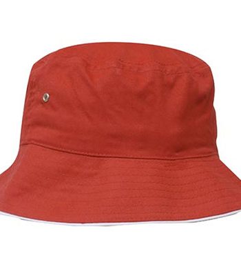Red-White Sports Bucket Hat