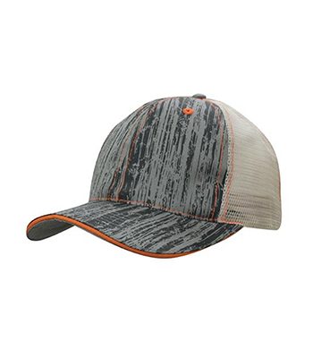 Wood-Printed-Trucker-Cap-Orange-Stone