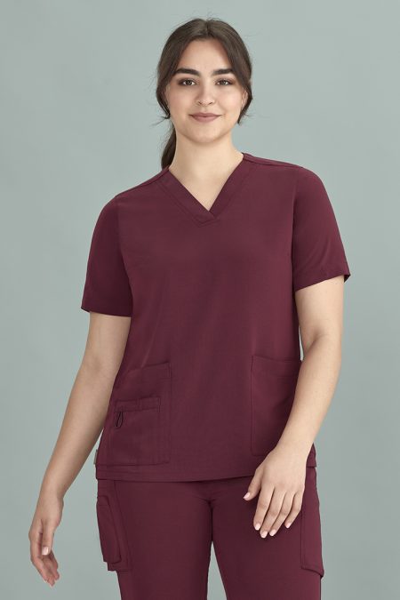 Maroon Scrub Top