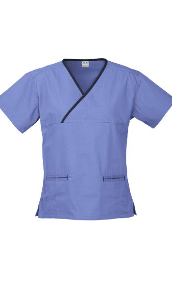 Mid Blue Contrast Scrub Top