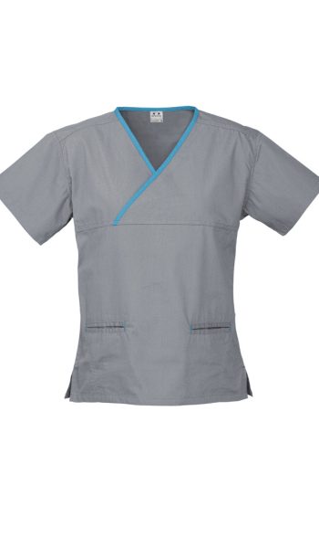 Pewter Contrast Scrub Top