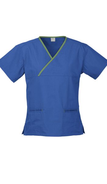 Royal Contrast Scrub Top
