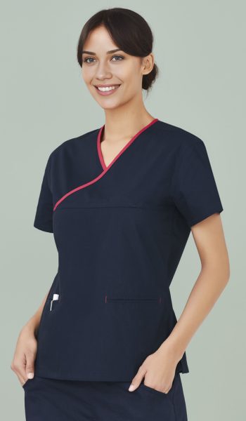 Women Contrast Scrub Top
