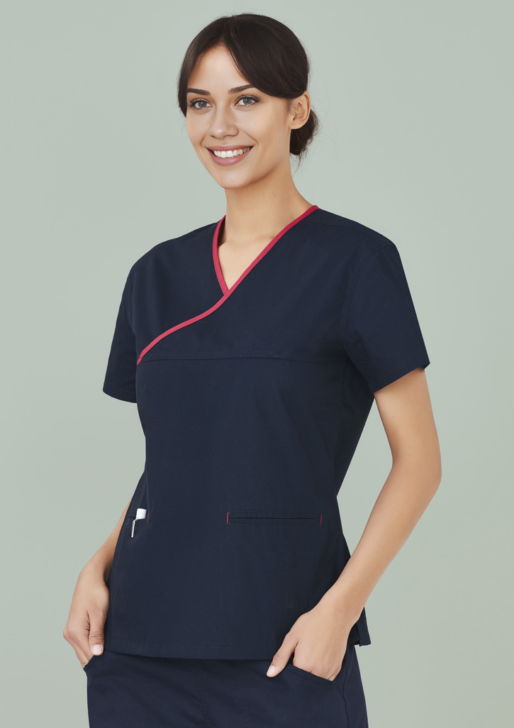 Women Contrast Scrub Top