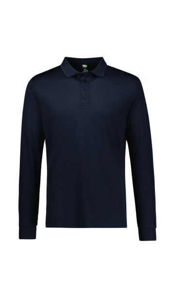 Navy Action Long Sleeve Polo Shirt
