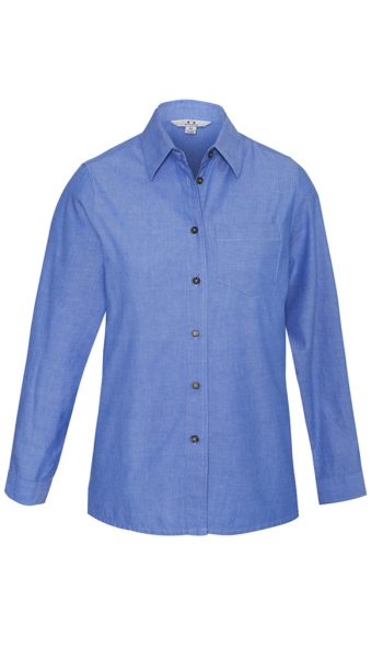 Women Long Sleeve Chambray Blue