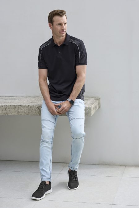 Black Grid Polo