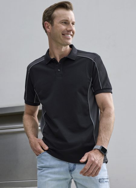 Men Grid Polo