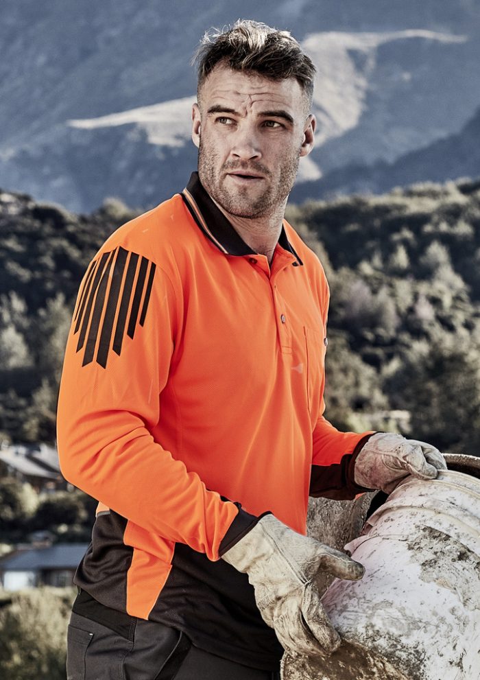 Hi Vis Flux Long Sleeve Polo Shirt