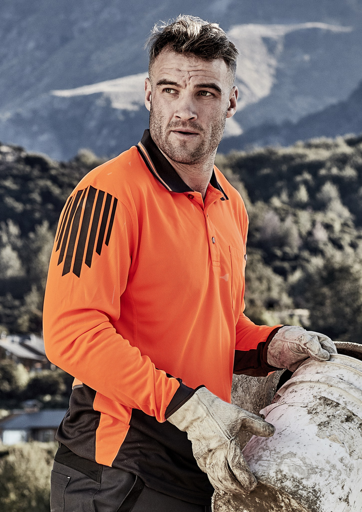 Hi Vis Flux Long Sleeve Polo Shirt