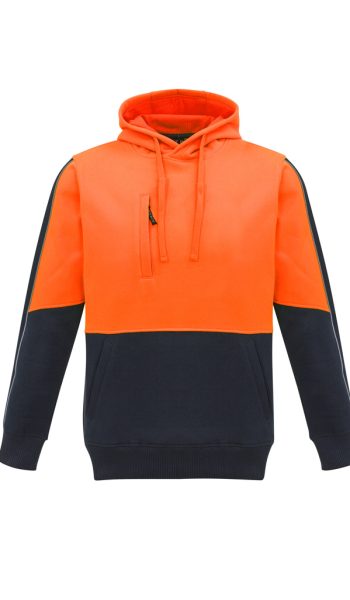 Orange Navy Hi Vis Pullover Hoodie