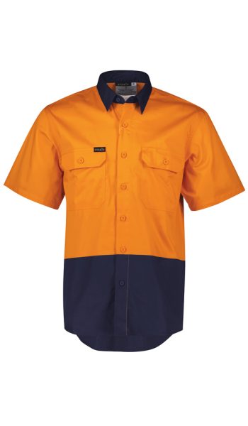 Orange/Navy Hi Vis Short Sleeve Shirt